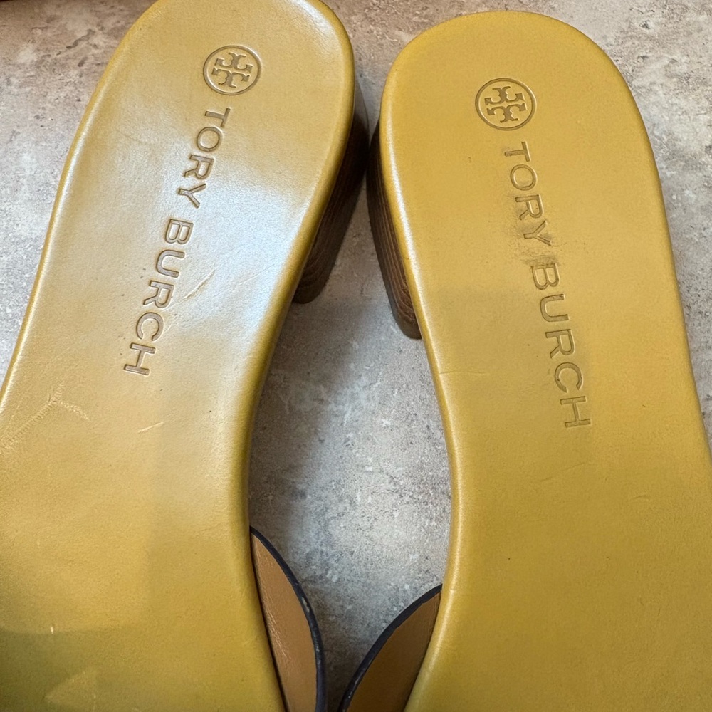 Tory Burch Bombe Miller Slide Sandals Brown Leather Size 9 - Picture 8 of 12